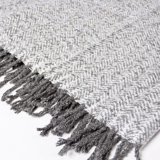 LOUNGE PUG, Plaid / Couverture Sherpa, à chevrons Gris