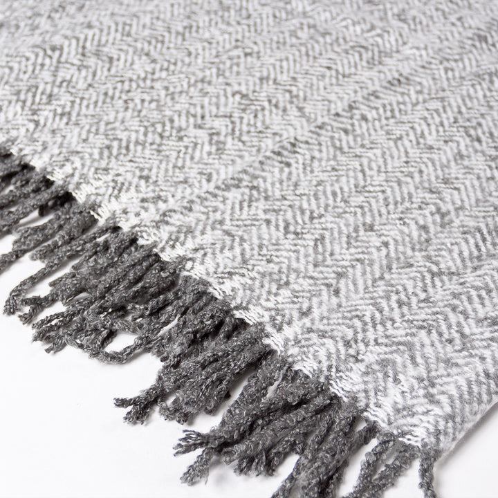 LOUNGE PUG, Plaid / Couverture Sherpa, à chevrons Gris