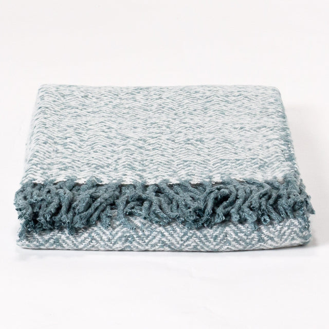 LOUNGE PUG, Plaid / Couverture Sherpa, à chevrons Bleu Encre