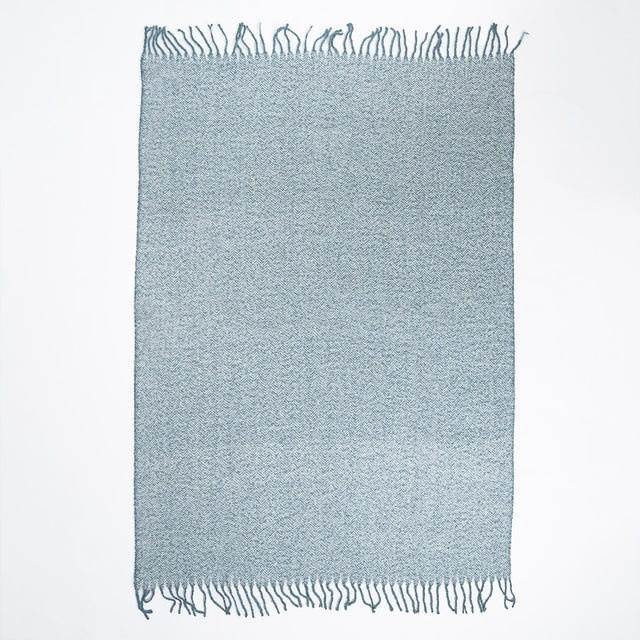 LOUNGE PUG, Plaid / Couverture Sherpa, à chevrons Bleu Encre