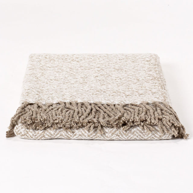 LOUNGE PUG, Plaid / Couverture Sherpa, à chevrons Taupe