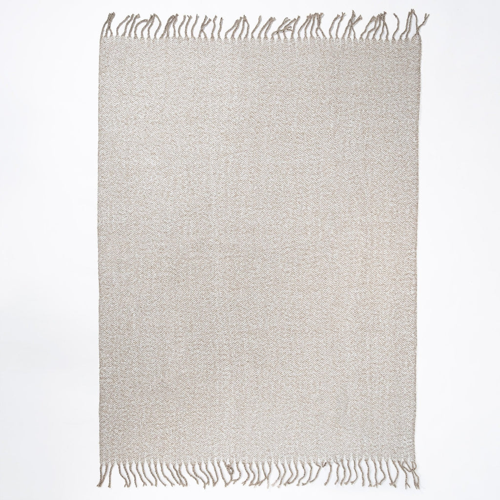 LOUNGE PUG, Plaid / Couverture Sherpa, à chevrons Taupe