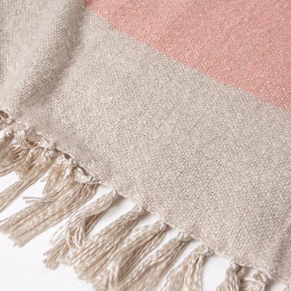 Plaid / Couverture Sherpa - Tonal Rose & Argent Fabric Close-up Image