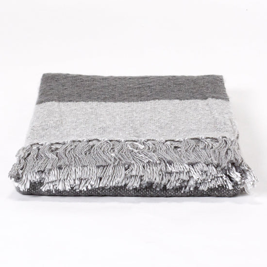 LOUNGE PUG, Plaid / Couverture Sherpa, TonalGris Ardoise  & Argent