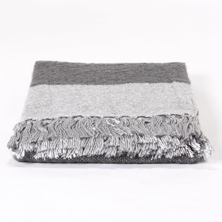 LOUNGE PUG, Plaid / Couverture Sherpa, TonalGris Ardoise  & Argent