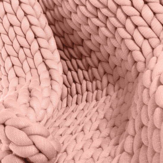 Lounge Pug - Couverture lestée pour Adulte - lourde - apaisante contre l'anxiété - Tricot épais Rose Pastel - 5 KG 135 x 150 cm