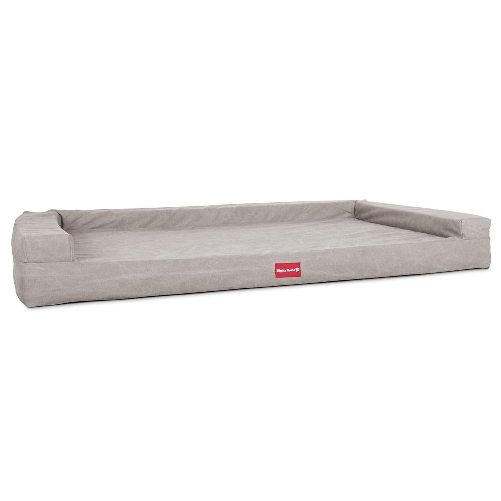 "Le Sofa Par Mighty Bark" -  Canapé Pour Chien, Orthopédique à Mémoire De Forme, Panier Pour Chien, Lit Pour Chien, Petit, Grand, XXL - Stonewashed Gris