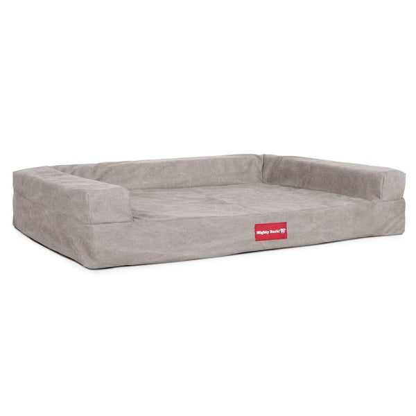"Le Sofa Par Mighty Bark" -  Canapé Pour Chien, Orthopédique à Mémoire De Forme, Panier Pour Chien, Lit Pour Chien, Petit, Grand, XXL - Stonewashed Gris