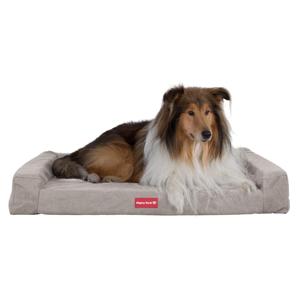 "Le Sofa Par Mighty Bark" -  Canapé Pour Chien, Orthopédique à Mémoire De Forme, Panier Pour Chien, Lit Pour Chien, Petit, Grand, XXL - Stonewashed Gris