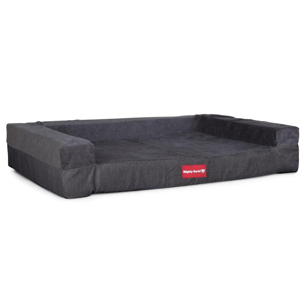 "Le Sofa Par Mighty Bark" -  Canapé Pour Chien, Orthopédique à Mémoire De Forme, Panier Pour Chien, Lit Pour Chien, Petit, Grand, XXL - Chenille Graphite