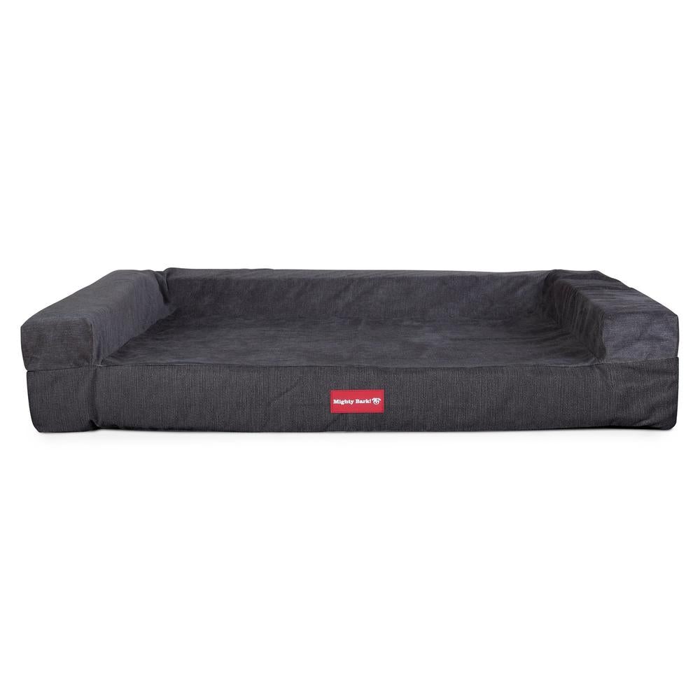 "Le Sofa Par Mighty Bark" -  Canapé Pour Chien, Orthopédique à Mémoire De Forme, Panier Pour Chien, Lit Pour Chien, Petit, Grand, XXL - Chenille Graphite