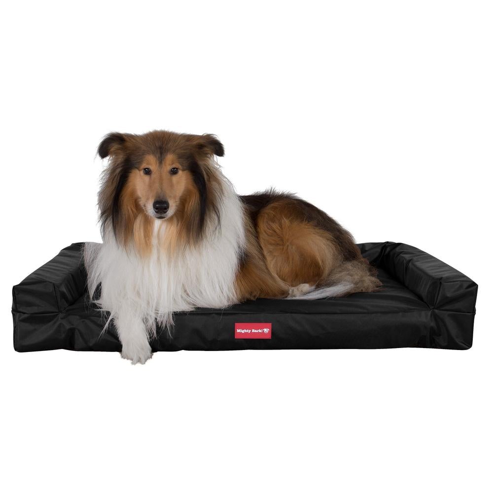 "Le Sofa Par Mighty Bark" -  Canapé Pour Chien, Orthopédique à Mémoire De Forme, Panier Pour Chien, Lit Pour Chien, Petit, Grand, XXL - Imperméable Noir