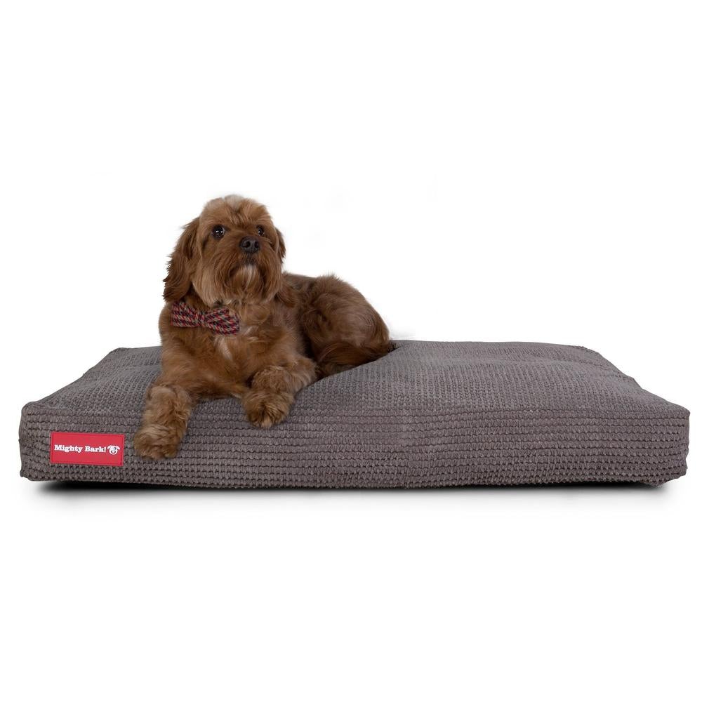 "Le Matelas Classique Par Mighty Bark" - Coussin Pour Chien, Orthopédique à Mémoire De Forme, Matelas Pour Chien, Lit Pour Chien, Petit, XXL - Pompons Anthracite
