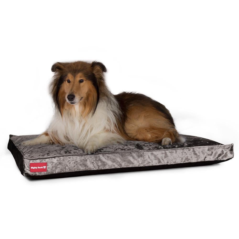 "Le Matelas Classique Par Mighty Bark" - Coussin Pour Chien, Orthopédique à Mémoire De Forme, Matelas Pour Chien, Lit Pour Chien, Petit, XXL - Clinquant Argent