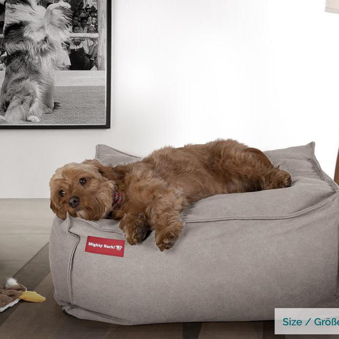 "Le Matelas Géant Par Mighty Bark" - Lit Pour Chien, Orthopédique à Mémoire De Forme, Grand Panier Pour Chien - Stonewashed Gris