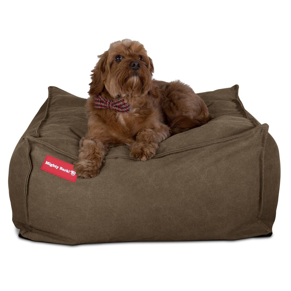 "Le Matelas Géant Par Mighty Bark" - Lit Pour Chien, Orthopédique à Mémoire De Forme, Grand Panier Pour Chien - Stonewashed Terre Marron