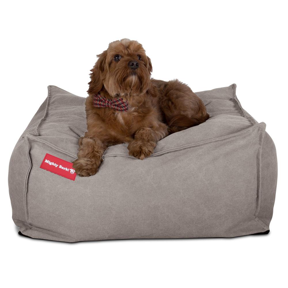 "Le Matelas Géant Par Mighty Bark" - Lit Pour Chien, Orthopédique à Mémoire De Forme, Grand Panier Pour Chien - Stonewashed Gris