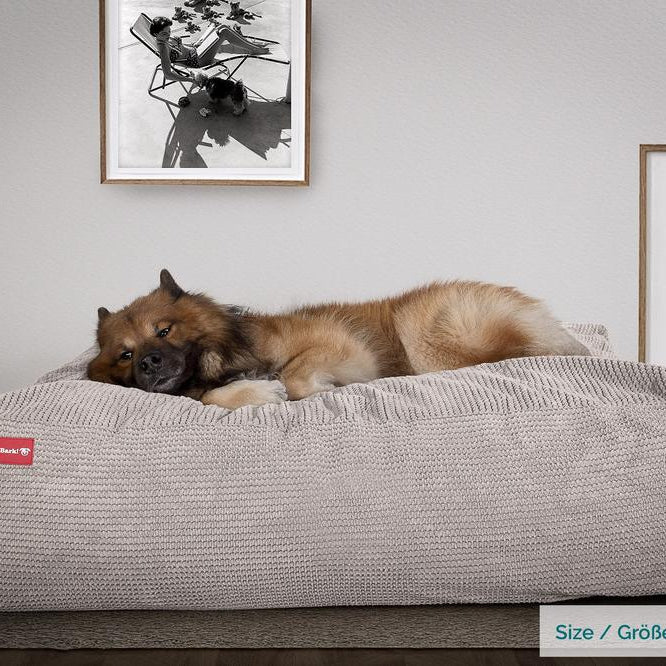 "Le Matelas Géant Par Mighty Bark" - Lit Pour Chien, Orthopédique à Mémoire De Forme, Grand Panier Pour Chien - Pompons Vison