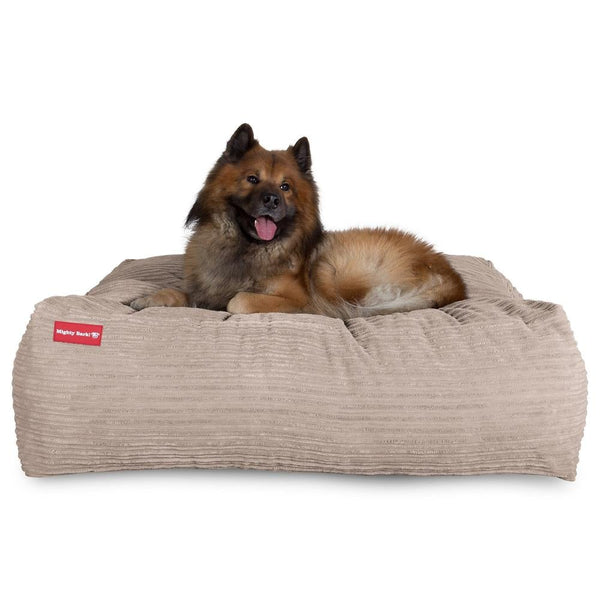 "Le Matelas Géant Par Mighty Bark" - Lit Pour Chien, Orthopédique à Mémoire De Forme, Grand Panier Pour Chien - Côtelé Vison