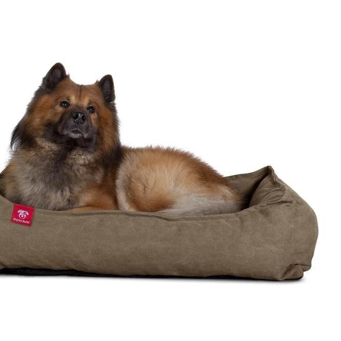 "Le Nid Par Mighty Bark" - Panier Pour Chien, Orthopédique à Mémoire De Forme, Panier Chien, Lit Pour Chien, Petit, Moyen, Grand - Stonewashed Terre Marron