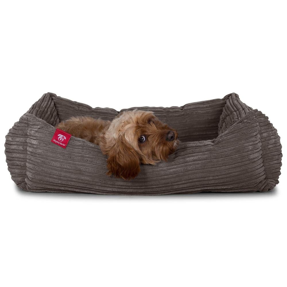 "Le Nid Par Mighty Bark" - Panier Pour Chien, Orthopédique à Mémoire De Forme, Panier Chien, Lit Pour Chien, Petit, Moyen, Grand - Côtelé Graphite