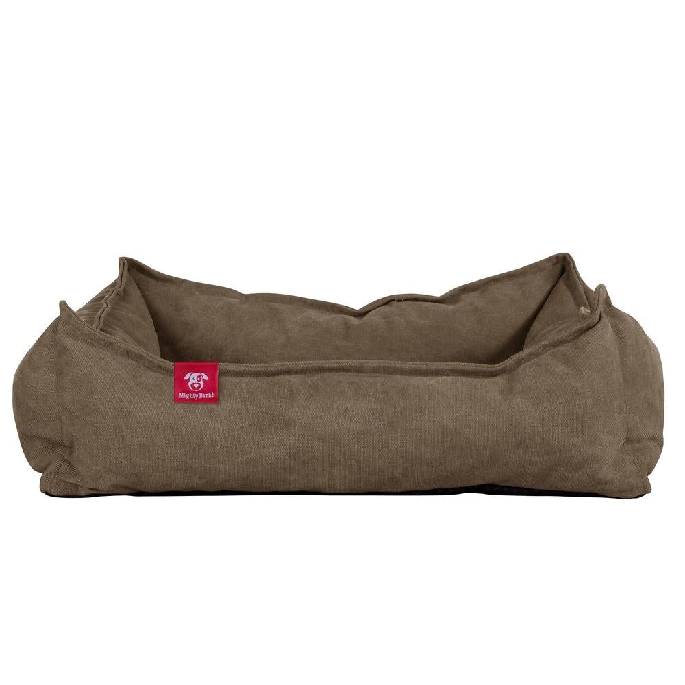 "Le Nid Par Mighty Bark" - Panier Pour Chien, Orthopédique à Mémoire De Forme, Panier Chien, Lit Pour Chien, Petit, Moyen, Grand - Stonewashed Terre Marron