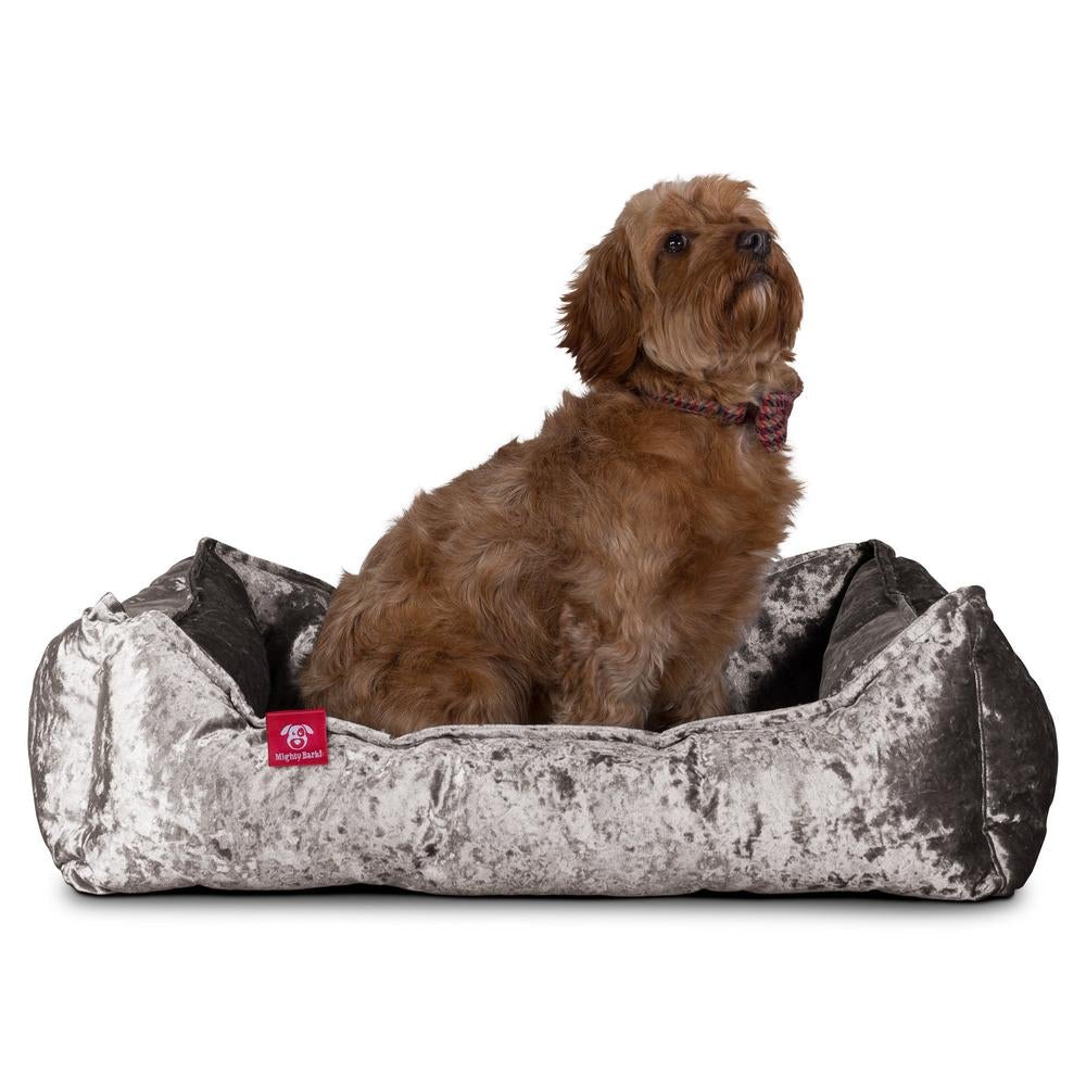 "Le Nid Par Mighty Bark" - Panier Pour Chien, Orthopédique à Mémoire De Forme, Panier Chien, Lit Pour Chien, Petit, Moyen, Grand - Clinquant Argent