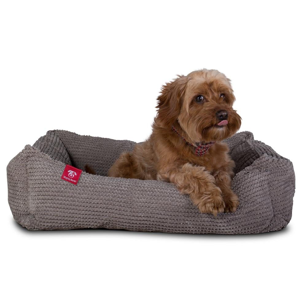 "Le Nid Par Mighty Bark" - Panier Pour Chien, Orthopédique à Mémoire De Forme, Panier Chien, Lit Pour Chien, Petit, Moyen, Grand - Pompons Anthracite