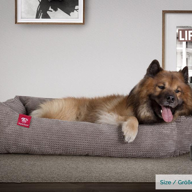 "Le Nid Par Mighty Bark" - Panier Pour Chien, Orthopédique à Mémoire De Forme, Panier Chien, Lit Pour Chien, Petit, Moyen, Grand - Pompons Anthracite
