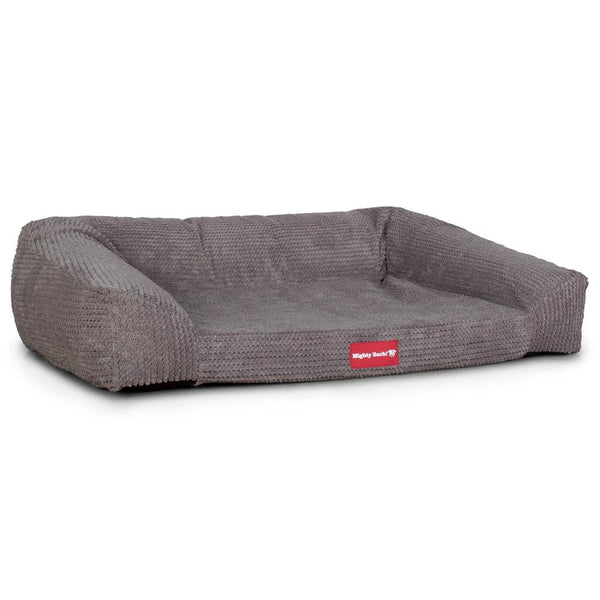 "Le Canapé Chien Par Mighty Bark" - Canapé Pour Chien, Orthopédique à Mémoire De Forme, Panier Pour Chien, Lit Pour Chien, Petit, Grand, XXL - Pompons Anthracite