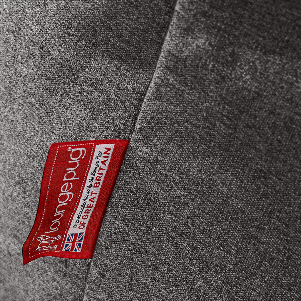 Pouf Fauteuil Design - Côtelé Gris Acier 3029