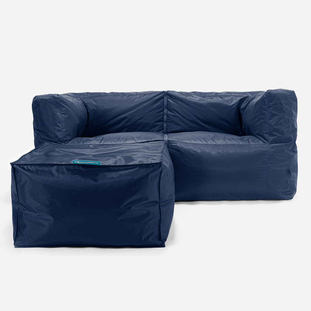 SmartCanvas™ Canapé Pouf Modulable 2 pièces - Bleu Marine 02