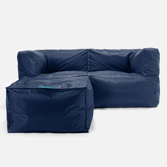 SmartCanvas™ Canapé Pouf Modulable 2 pièces - Bleu Marine 02