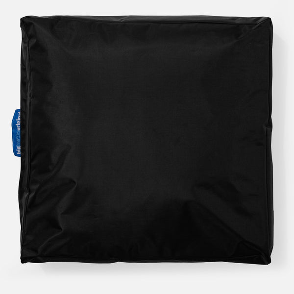 Grand Coussin de Sol Extérieur - SmartCanvas™ Noir Fabric Close-up Image