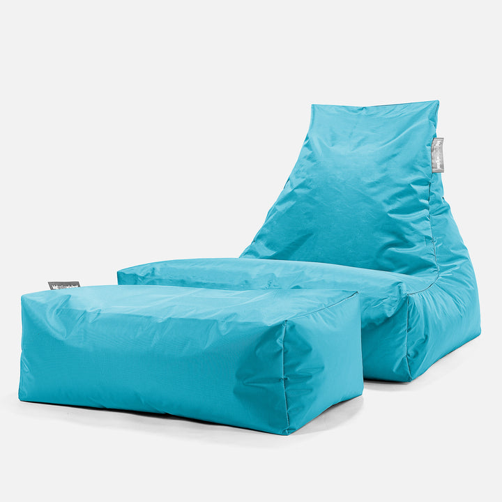 SmartCanvas™ Pouf Extérieur Lounger - Aqua 02