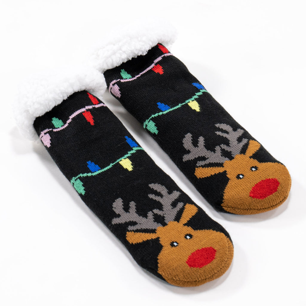 Chaussons pour Hommes, Doublés de Polaire, Renne 01