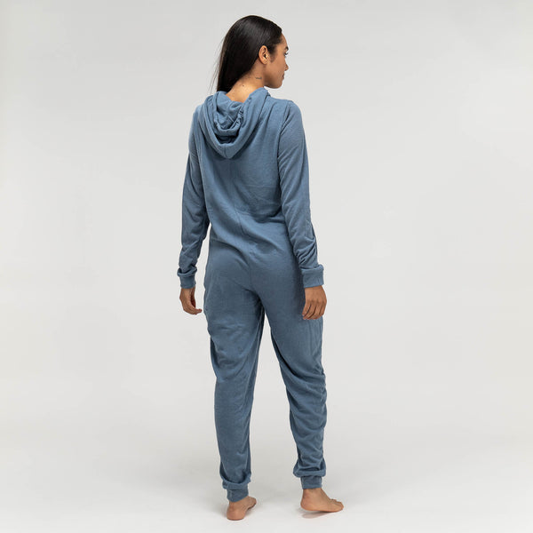 Combinaison Pyjama Bleu pour Femmes Fabric Close-up Image