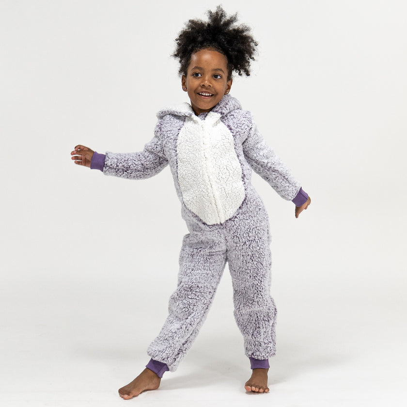 Combinaison Pyjama polaire pour enfants - Lune, 5-10 ans, Bleu