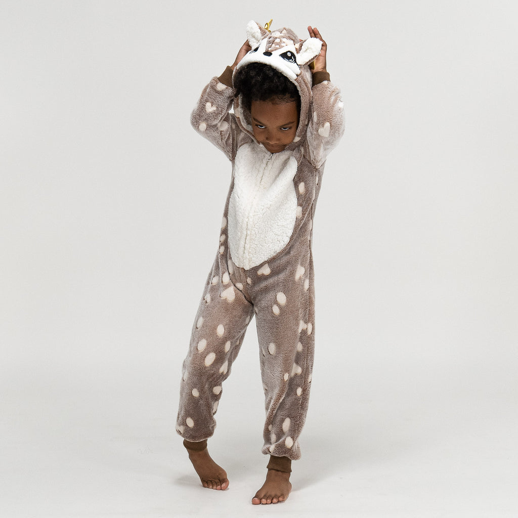 Combinaison Pyjama Polaire pour Enfants Imprimé Renne 04