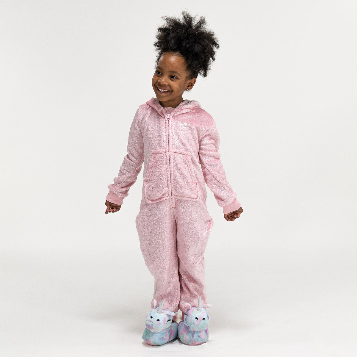 Combinaison Pyjama polaire pour enfants - Licorne, 5-10 ans, Rose