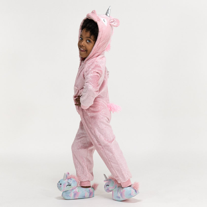 Combinaison Pyjama polaire pour enfants - Licorne, 5-10 ans, Rose– Big  Bertha Original FR