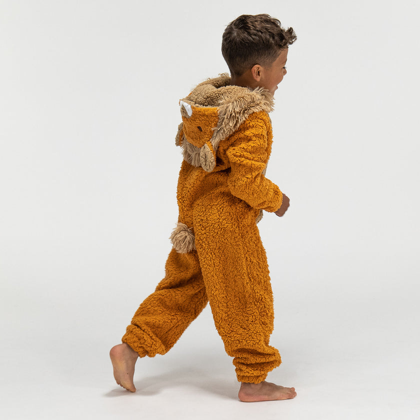 Combinaison Pyjama polaire pour enfants - Lion, 5-10 ans, Orange
