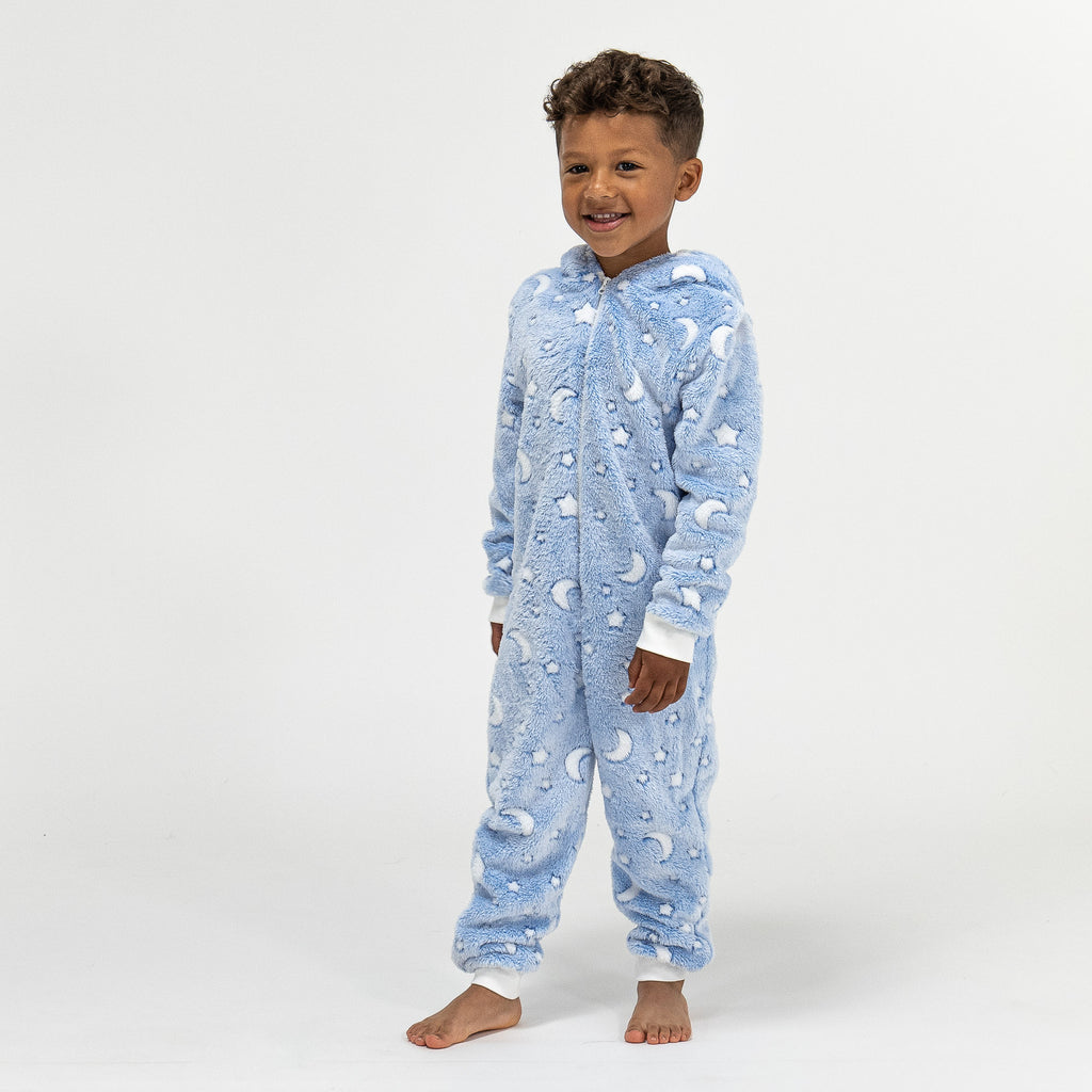 Combinaison Pyjama Polaire pour Enfants, Lune 02