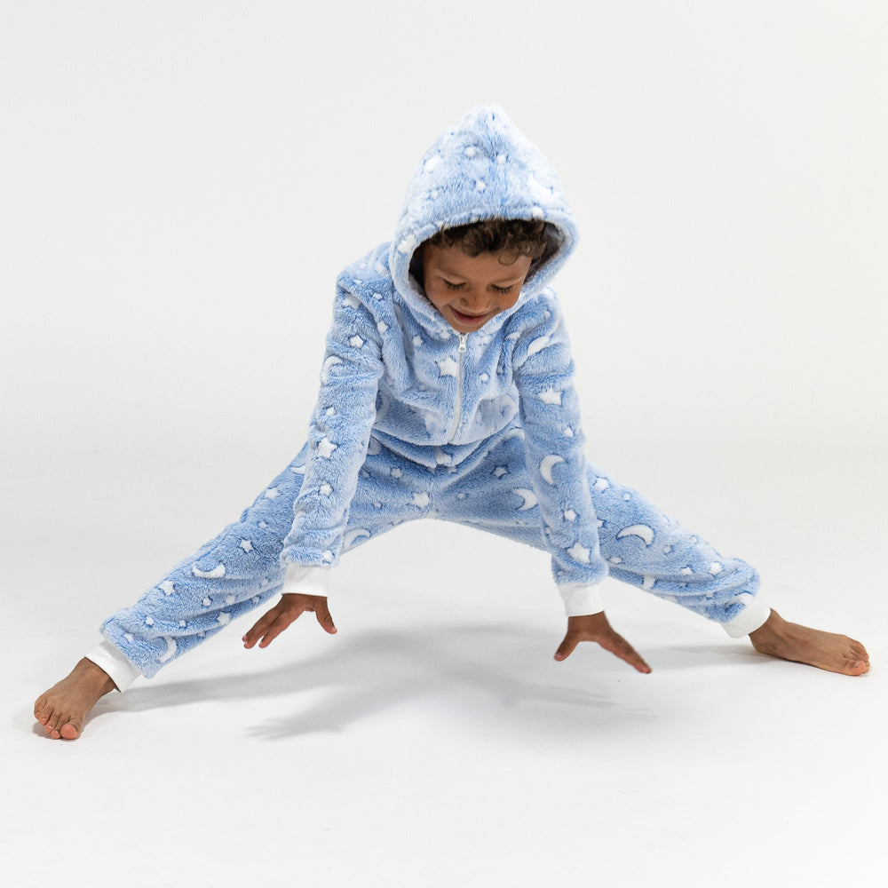Combinaison Pyjama Polaire pour Enfants, Lune 01