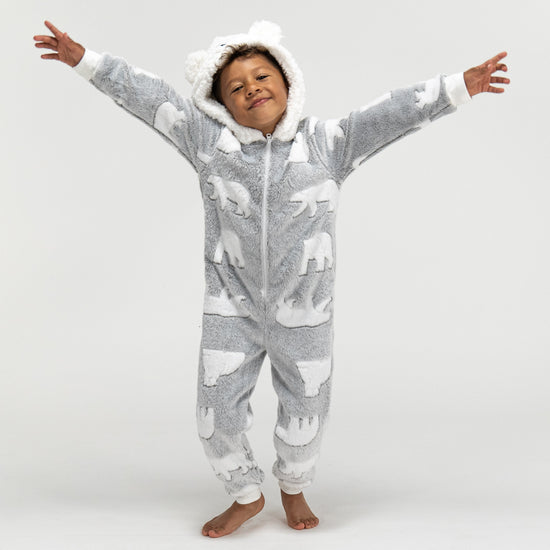 Combinaison Pyjama Polaire pour Enfants, Ours Polaire 02