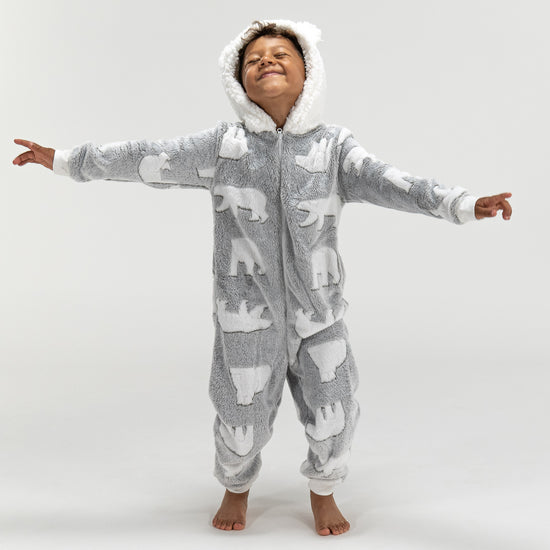 Combinaison Pyjama Polaire pour Enfants, Ours Polaire 03
