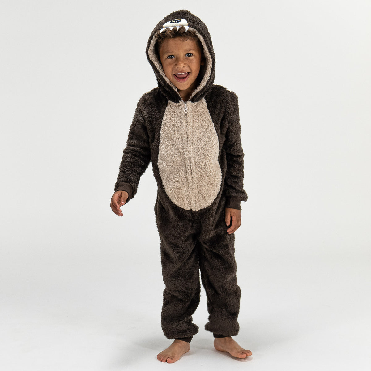 Combinaison Pyjama polaire pour enfants - Oursons, 5-10 ans, Marron– Big  Bertha Original FR