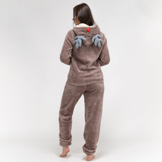 Combinaison Pyjama 2 pièces Renne en Polaire pour Femmes 06