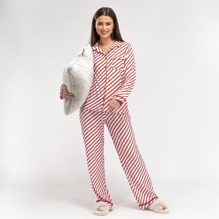 Ensemble Pyjama Motif Noël Canne à Sucre pour Femmes 02