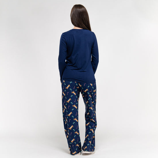 Ensemble Pyjama Motif Noël Teckel pour Femmes 06